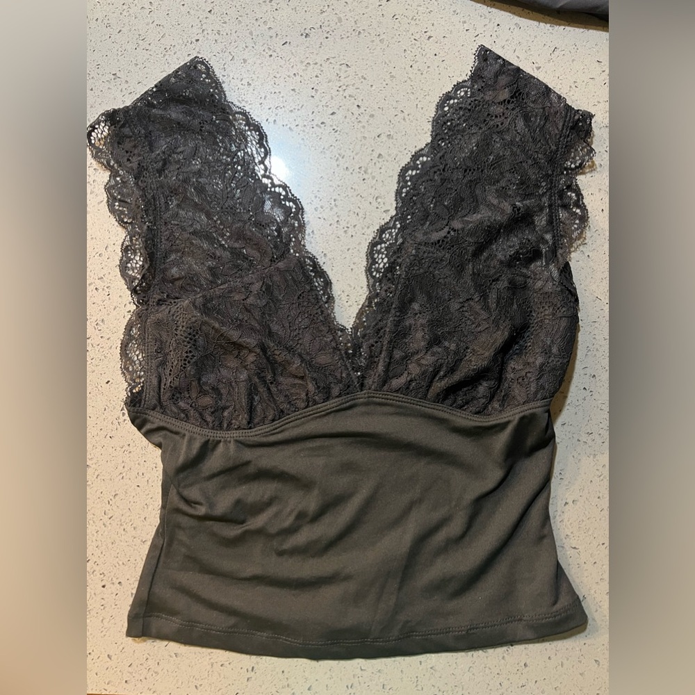 Princess Polly Typha Top Black Size 4